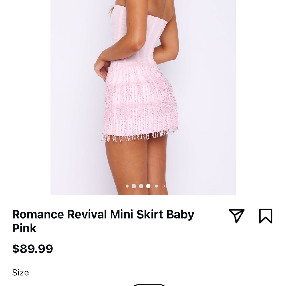BNWT White Fox Boutique Baby Pink Mini Skirt - Picture 2 of 2